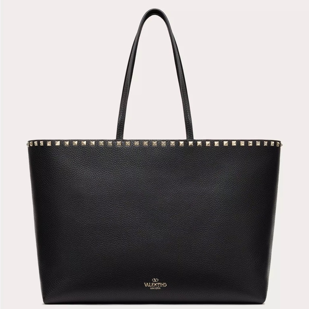 Valentino Garavani Leather Tote with Gold Rockstuds